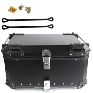 Venta al por mayor bmw gs 310 caja-TERFU-caja superior de equipaje para motocicleta, maletín de aluminio de 65L para BMW R1200GS, F800GS, F650GS, color negro