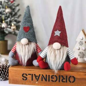 ACASA ARTO Handmade Swedish Tomte <b>Christmas</b> Decorations Faceless Plush Doll Pendant Gnome Design 28x15cm Indoor Use - Product Image 2