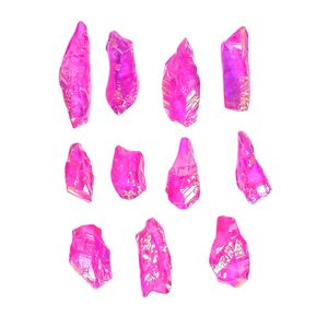 Puntas de cristal de cuarzo con revestimiento de titanio natural Yashee, piedra preciosa cruda de forma irregular para la fabricación de joyas, 10 unidades - Product Image 1