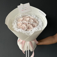 Papier d'emballage spécial gaufré à pois, fourni par l'usine Aierflorist, pour bouquets de fleurs, emballage floral gonflé, Jiaxing 58x58cm