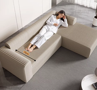 Sofá Seccional en Forma de L con Relleno de Esponja y Embalaje al Vacío, Diseño Moderno, para Sala de Estar y Uso Escolar, con Otomana y Cojín Abrazable