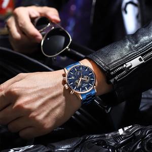 นาฬิกาควอทซ์แฟชั่นสำหรับผู้ชาย, นาฬิกาข้อมือสแตนเลสมัลติฟังก์ชันดีไซน์สุดสร้างสรรค์จาก2590 - Product Image 2