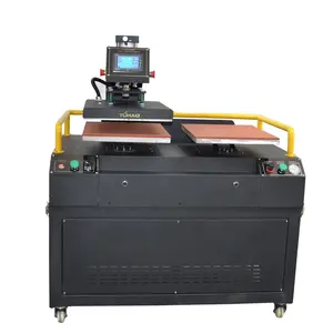 Gaoshang fully automatic double table digital tee shirt printing PLC control pneumatic heat press machine