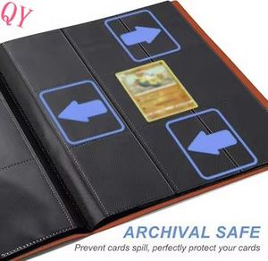 Q Y Ready to Ship Premium PP Matte Yugioh Trading Card Binder 9-<b>Pocket</b> 360 Capacity Black PVC Cover <b>Plastic</b> Material - Product Image 3