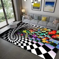 Tapis 3d antidérapant, décoration de maison, tapis visuel Vortex, Illusion d'optique géométrique