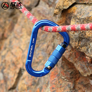 Xinda Carabiner Aluminum Alloy Pear Shape <b>Locking</b> Safety Buckle For Climbing Rappelling Outdoor Use - Product Image 3