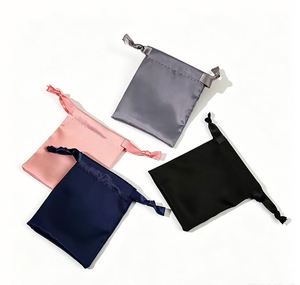 Custom Satin Drawstring <b>Bag</b> for Cosmetics Perfume <b>Bottle</b> Packaging Silk Feel <b>Gift</b> Pouch with Ribbon Wholesale - Product Image 3