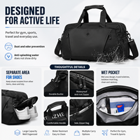 Sac de sport étanche de haute qualité motif personnalisé Weekender polochon avec grand sac à chaussures pour les voyages et les visites sportives des hommes