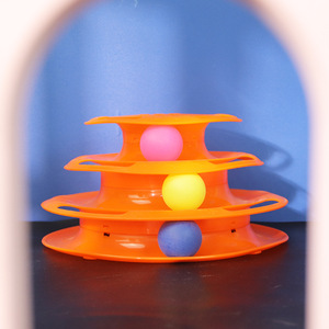 <b>Cat</b> <b>Toy</b> Three Layer Track Educational Turntable Plastic Boredom Buster Pet <b>Interactive</b> Movement <b>Toy</b> - Product Image 3