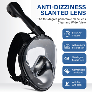 फुल फेस डाइविंग स्नॉर्कलिंग मास्क वाटरप्रूफ एंटी-लीक फ्लोटिंग बॉल गिर रही स्नॉर्कल - Product Image 1