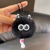 Pendentif chat mignon en fausse fourrure de renard et lapin, porte-clés de voiture, poupée en peluche style Ins, cadeau, accessoires à suspendre pour sac à dos, vente en gros