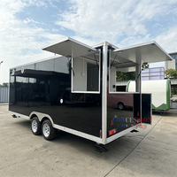 Remorque alimentaire personnalisée de 19 pieds certifiée DOT CE avec véranda, cuisine extérieure portable, chariot de restauration rapide, camion de restauration