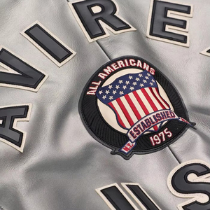 Avirex แจ็คเก็ตหนังแท้สำหรับผู้ชาย, แจ็คเก็ตบอมเบอร์หนังวัวแท้ดีไซน์ใหม่ล่าสุด - Product Image 5