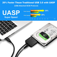 Set Adattatore da SATA a USB 3.0, Cavo Convertitore per Disco Rigido Esterno da 3,5 Pollici, HDD SSD UASP con Alimentatore