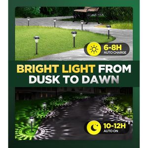 Luces solares para caminos, paquete de 10, color blanco frío, impermeables, para exteriores, encendido/apagado automático, sensor de luz, cuerpo de plástico, del anochecer al amanecer, vida útil de 50000 horas - Product Image 5