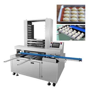 Automatic tray aligning machine pastry curry puff maamoul tray arrangement arranging machine