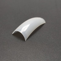Pointes d'ongles en gel souple ultra-fines, forme cercueil, style stiletto, naturelles, demi-couverture, acryliques, droites et effilées, sans trace, blanches, pour marque privée