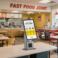 Terminal de point de vente 21,5/27/32 pouces, borne de commande et de paiement en libre-service, écran tactile pour restaurants, commande de restauration rapide