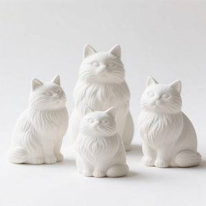 Farsça kedi şekilli Bisque heykelcik boya için hazır, tam özelleştirme ile boyasız seramik kedi heykeli - Product Image 1