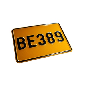 <span class=keywords><strong>Targhe</strong></span> Moto Personalizzate in <span class=keywords><strong>Ottone</strong></span> Stile Asiatico, Numeri e Lettere in Rilievo, Decorazione Auto Lucida/Cromata Nera - Product Image 2