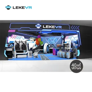 Leke ชุดเกมสร้างแรงดึงดูดทางธุรกิจเสมือนจริงสำหรับเด็กเครื่องเล่นเกมสวนสนุกสวนสนุกเครื่องเล่น VR จำลองผู้เล่นหลายคน