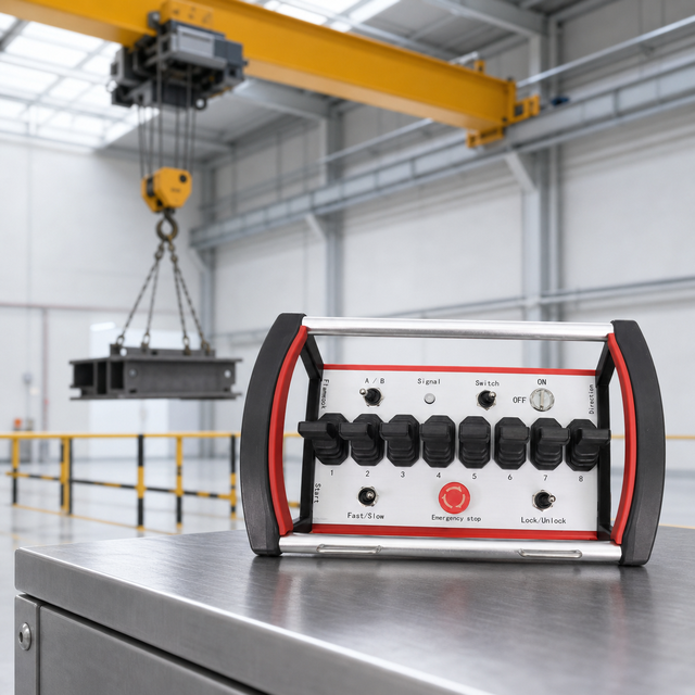 NM-007 8 Channel Industrial Remote Control for Crane and Hoist Equipment With Emergency Stop Lock Unlock IP67 500m