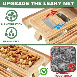 Mangeoire à écureuil en bois carbonisé ZMaker avec mangeoires à écureuil parapluie Table de pique-nique pour mangeoire à Chipmunk étanche à l'extérieur - Product Image 3