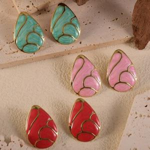 ZGBROTHERS Y9603 Pendientes de Acero Inoxidable con Forma de Gota de Agua y Aceite, Estilo Europeo Americano, Tendencia de Moda, Geométricos, para Mujer - Product Image 2