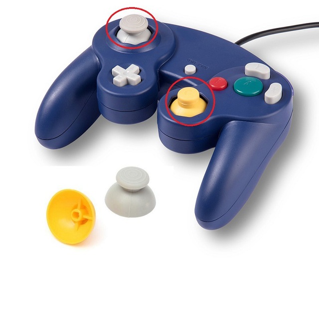 Replacement Repair Left Right 3D Analog Joystick Thumbstick Grips Button Plastic for GameCube NGC Controller