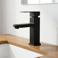 Robinet de lavabo carré moderne à un seul trou, à poser sur le plan, avec cartouche céramique, pour salle de bain, eau chaude/froide mélangée sous le lavabo