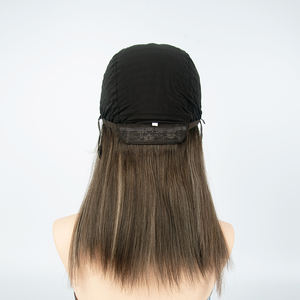 Perruque casher Yuanzhen Factory, cheveux humains brun foncé, perruque juive à dentelle frontale en stock - Product Image 2