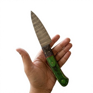 Ensemble de couteaux de cuisine en acier Damas, 5 pièces, manche en bois, lames droites, couteaux de chef, lame polie, ambidextres, haute qualité, 58-60HRC - Product Image 3