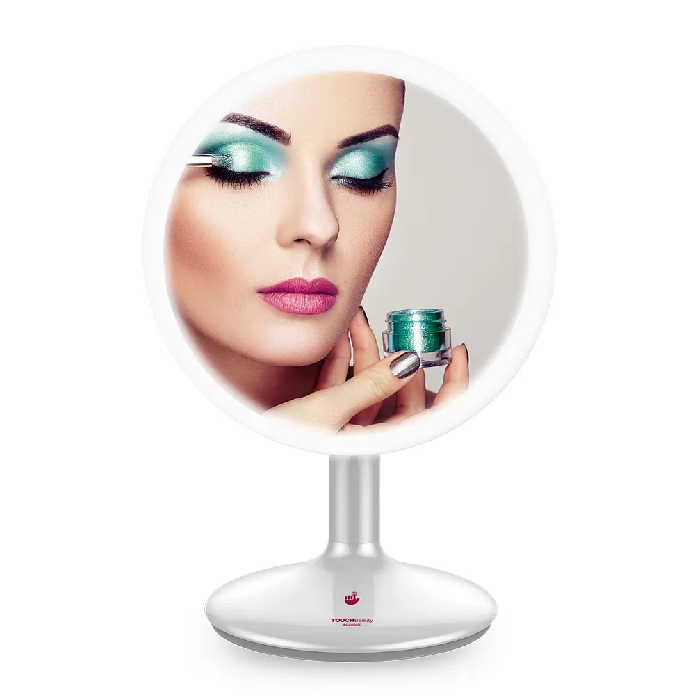 ライト付きデスクトップスタンドLEDバニティミラー化粧鏡カスタマイズ卸売化粧鏡