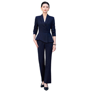 Women's Suit Set Beige Long Sleeve Office Lady Anti-Wrinkle Commuting <b>Work</b> Wear - Product Image 5