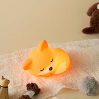 Veilleuse LED rechargeable USB Little Fox en silicone, lumière blanc chaud à intensité variable pour salon moderne