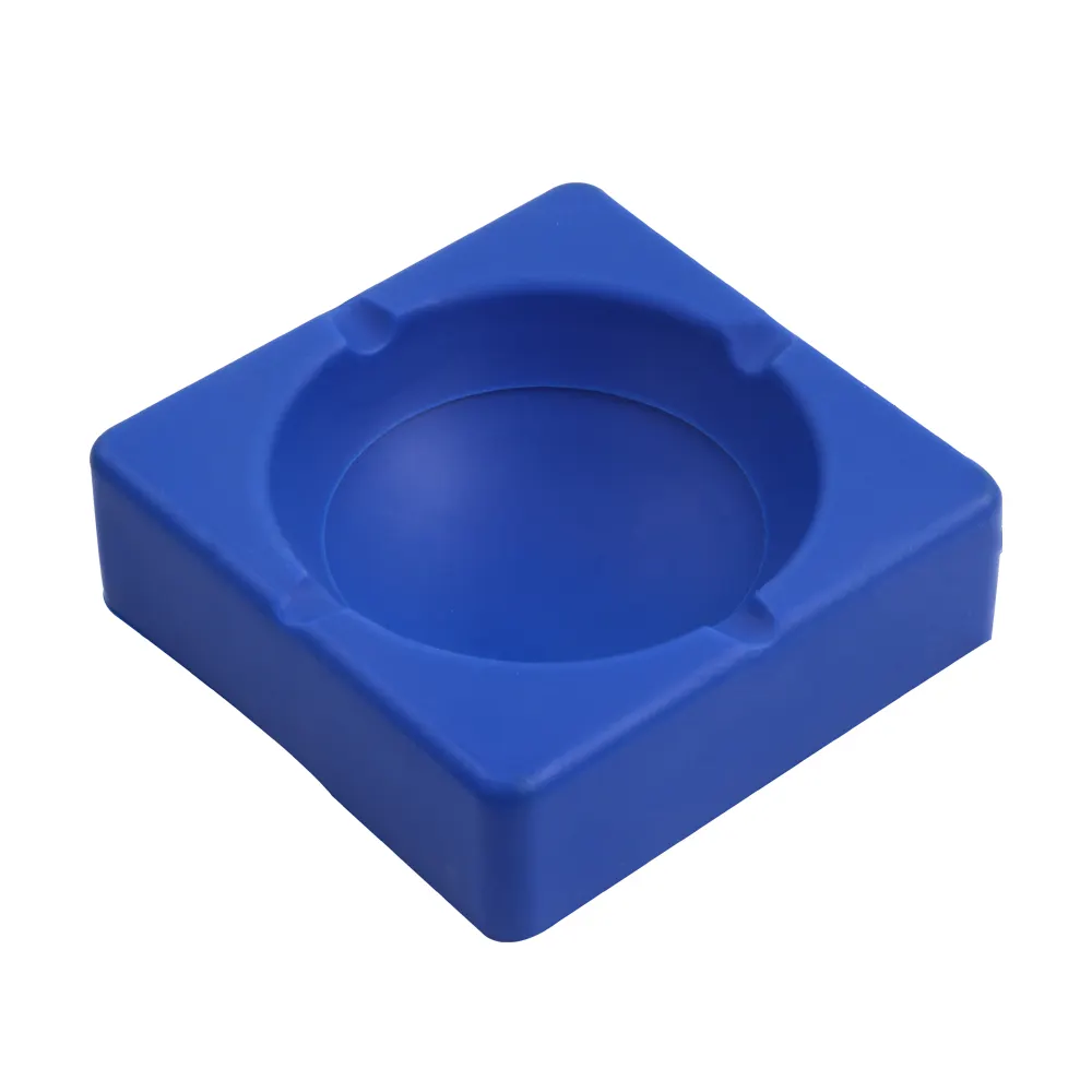 Wholesale Colorful Soft Outdoors Indoors Smoking Accessories Cigarette Unbreakable Square Silicone Cigar Ashtray