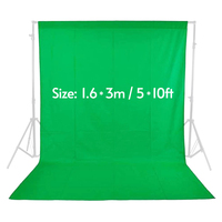 1.6 X 3M / 5 X 10FT Layar Latar Belakang Studio Fotografi Non-woven 3 Pilihan Warna Hitam Putih Hijau