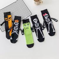 Chaussettes décontractées d'automne pour Halloween, motif squelette 3D, anti-frottement, fantaisie amusante, unisexe, pour costume de fête, vente en gros