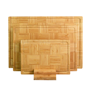 Youlike Ensemble de trois planches à découper en bambou naturel organique durable unique avec support, ensemble de planches à découper avec rainure à jus - Product Image 3