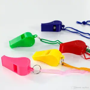 Cheap Customized color Plastic Whistle Sports whistle with lanyard plastic whistle in bulk