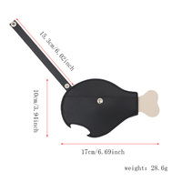 Distributeur de sacs à déjections pour animaux de compagnie en cuir PU, forme créative de cuisse de poulet, portable et suspendable, pour la promenade en extérieur