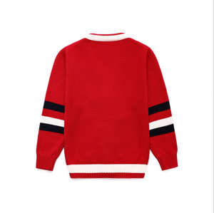 DFSC02 Uniforme Escolar para Niños y Niñas de Primaria y Secundaria, Suéter de Algodón con Agujas para Otoño e Invierno, Suéter Tipo Cárdigan Británico - Product Image 5