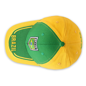 Cappellino da Baseball per Calcio a 6 Pannelli con Ricamo in Puro Cotone, Cappello Parasole Estivo della Squadra Brasiliana - Product Image 4