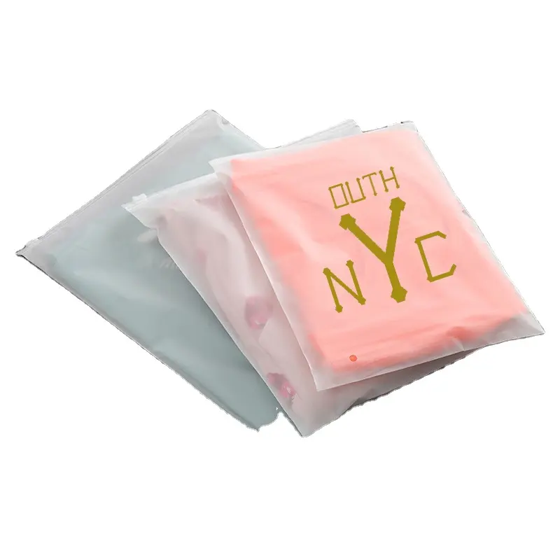 High Quality Customised logo Printing Resealable Clean/frosted ZipLock Bag For Packaging Clothing