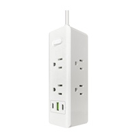 Enchufe múltiple Universal de extensión estándar de EE. UU. Toma de corriente USB Sofá Cubo 6 salidas de CA 2 puertos TIPO C 1 puertos USB con interruptor