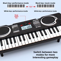 Orgue électronique 37 touches rouge pour filles, jouet multifonctionnel pour enfants débutants, petit piano en plastique ABS avec fonction batterie