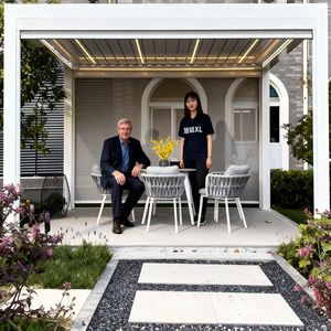 Đôi kim loại mái ngoài trời đồ nội thất gian hàng gazebo hardtop khung nhôm vĩnh viễn muỗi lưới tán gazebo pergola - Product Image 5