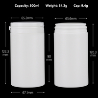 Frascos de Plástico HDPE de 60-350 ml con Anillo de Apertura Fácil para Dulces, Pastillas, Tabletas, Medicamentos, Suplementos, Polvo, Envases de Grado Alimenticio