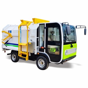Camion à ordures compacteur électrique à pompe hydraulique auto-déchargeante blanc 2 roues - Product Image 1