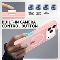 Coque de téléphone de luxe antichoc magnétique givrée pour iPhone 17 16 15 14 Pro Max avec bouton de contrôle de l'appareil photo